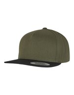 FLEXFIT Baumwoll Snapback Cap mit 5 Panels, Red One Size, FX6007 – Olive/Black