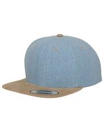 FLEXFIT Chambray-Suede Snapback Cap mit Wildleder-Imitat, Black/Black One Size, FX6089CH – Bleu/Beige