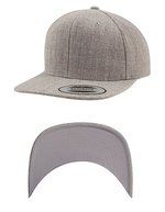 FLEXFIT Snapback Cap aus Wollmischung mit Verschluss, Maroon Kids, FX6089M – Heather Grey/Heather Grey