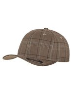 FLEXFIT Glen Check Cap mit verstärkter Front – Brown/Khaki