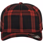 Flexfit Casquette à Carreaux Tartan avec Élastique, Black/Red S/M, FX6197 – image 7