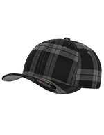 Flexfit Tartan Karo Cap mit Gummizug – Black/Grey