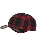 Flexfit Tartan Karo Cap mit Gummizug – Black/Red