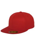 FLEXFIT Premium 210 Fitted Cap mit Flexfit, Heather Grey L/XL (7 1/4 - 7 5/8), FX6210 – Red
