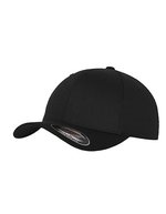 FLEXFIT Wooly Combed Cap mit Gummizug – Black/Black