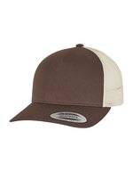 FLEXFIT 5-Panel Retro Trucker Cap 2-Tone, Black/White One Size, FX6506T – Mustang/Beige