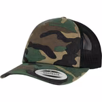 Flexfit Camo Trucker Cap mit Mesh, Dark Camo/Black One Size, FX6606C – Bild 3