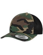 Flexfit Camo Trucker Cap mit Mesh, Dark Camo/Black One Size, FX6606C – Wood Camo/Black