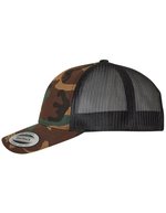 FLEXFIT Retro Trucker Camo Cap mit Mesh, Camo/Black One Size, FX6606CA – Bild 5