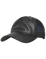 FLEXFIT Cappellino Trucker in pelle con retro in mesh, Maroon/Black One Size, FX6606LT – Bild 2