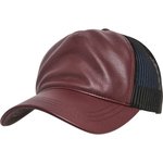 FLEXFIT Cappellino Trucker in pelle con retro in mesh, Maroon/Black One Size, FX6606LT – Bild 3