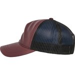 FLEXFIT Cappellino Trucker in pelle con retro in mesh, Maroon/Black One Size, FX6606LT – Bild 5