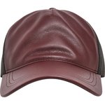 FLEXFIT Cappellino Trucker in pelle con retro in mesh, Maroon/Black One Size, FX6606LT – Bild 6