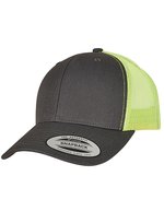 FLEXFIT Retro Trucker Cap mit 2-Tone Design, Black/White One Size, FX6606T – Antracite/Verde neon