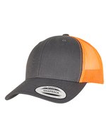 FLEXFIT Retro Trucker Cap mit 2-Tone Design, Black/White One Size, FX6606T – Antracite/Arancione neon