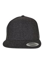 FLEXFIT Dunkelgraue Melton Woll Snapback Cap, Dark Grey One Size, FX6689M – Bild 3