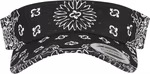 FLEXFIT Bandana Print Visor mit Klettverschluss, Black/White One Size, FX8888BP – Bild 3