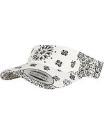 FLEXFIT Bandana Print Visor mit Klettverschluss – White/Black