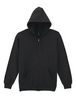 Gildan Heavy Blend(TM) Adult Full Zip Hooded Sweatshirt Ash (Heather) S (G18600) – Black