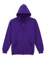 Gildan Heavy Blend(TM) Adult Full Zip Hooded Sweatshirt Ash (Heather) S (G18600) – Purple