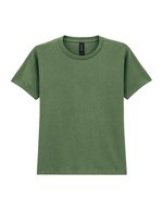 Gildan Baumwoll-T-Shirt für Kinder, Rundhals, White M (170), G5000K – Militare Verde