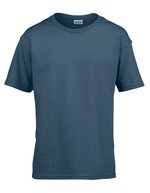 Gildan Softstyle® Jugend-T-Shirt ohne Seitennähte, Black L (140/152), G64000K – Indigo Bleu