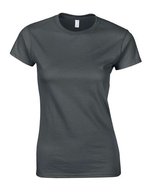 Gildan T-Shirt Softstyle® mit Ripp-Kragen für Damen, White S, G64000L – Anthracite (Uni)