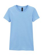 Gildan T-Shirt Softstyle® mit Ripp-Kragen für Damen, White S, G64000L – Bleu clair