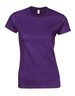 Gildan T-Shirt Softstyle® mit Ripp-Kragen für Damen, White S, G64000L – Violet