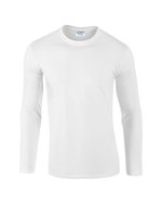 Gildan Langarm T-Shirt mit Ripp-Kragen, White L, G64400 – Bild 3