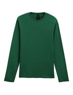 Gildan Langarm T-Shirt mit Ripp-Kragen, White L, G64400 – Fan Dark Green