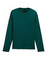 Gildan Langarm T-Shirt mit Ripp-Kragen, White L, G64400 – Fan Marine Green