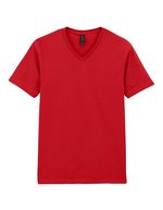 Gildan Softstyle V-Neck T-Shirt Baumwollmix, White S, G64V00 – Red