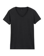 Gildan V-Ausschnitt T-Shirt Softstyle® für Damen, White S, G64V00L – Black