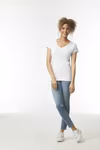 Gildan T-Shirt Col V Softstyle® pour Femmes, White S, G64V00L – image 8