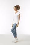 Gildan T-Shirt Col V Softstyle® pour Femmes, White S, G64V00L – image 9