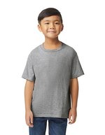 Gildan Softstyle Midweight Kinder T-Shirt Baumwollmischgewebe, White L (140/152), G65000K – Sport Gris (Chine)