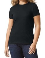 Gildan Softstyle CVC Damen T-Shirt A-Linie, Navy Mist S, G67000L – Pitch Nero