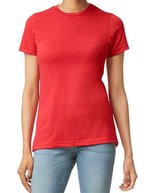Gildan Softstyle CVC Damen T-Shirt A-Linie, Navy Mist S, G67000L – Red Mist