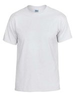 Gildan DryBlend® T-Shirt mit Ripp-Kragen, Black S, G8000 – Blanc