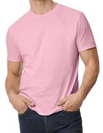 Gildan Gekämmtes Baumwoll T-Shirt, schmaler Schnitt, Baby Blue S, G980 – Charity Pink