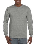 Gildan Langarmshirt Hammer aus ringgesponnener Baumwolle – Graphite Heather