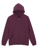 Softstyle® Midweight Fleece Adult Full Zip Hooded Sweatshirt – Maroon