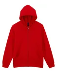 Softstyle® Midweight Fleece Adult Full Zip Hooded Sweatshirt – Red