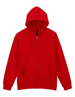 Softstyle® Midweight Fleece Adult Full Zip Hooded Sweatshirt – Red