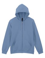 Softstyle® Midweight Fleece Adult Full Zip Hooded Sweatshirt – Stone Blue