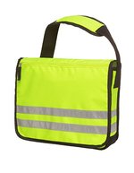 Halfar Neongelbe Umhängetasche mit Reflexstreifen, Neon Yellow 35 x 28 x 12 cm, HF2205 – Bild 2
