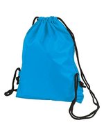 Halfar Taffeta Rucksack Sport mit Kordelzug, Black 33 x 42 cm, HF2716 – Cyan