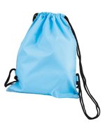 Halfar Taffeta Rucksack Sport mit Kordelzug, Black 33 x 42 cm, HF2716 – Light Blue