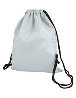 Halfar Taffeta Rucksack Sport mit Kordelzug, Black 33 x 42 cm, HF2716 – Light Grey